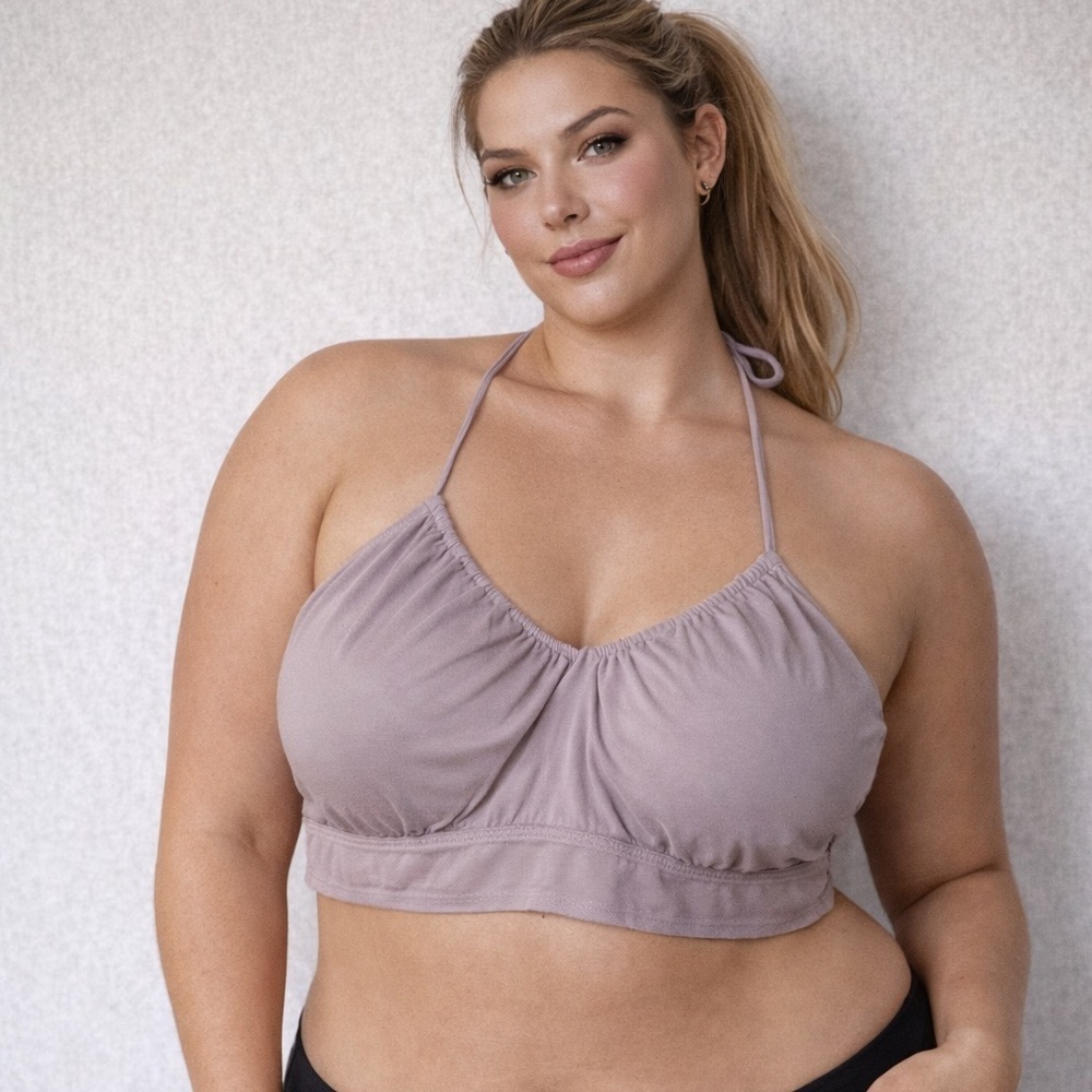 NWT GILLY HICKS BRA/TOP TIE UP IN  LAVENDER MAUVE XXL